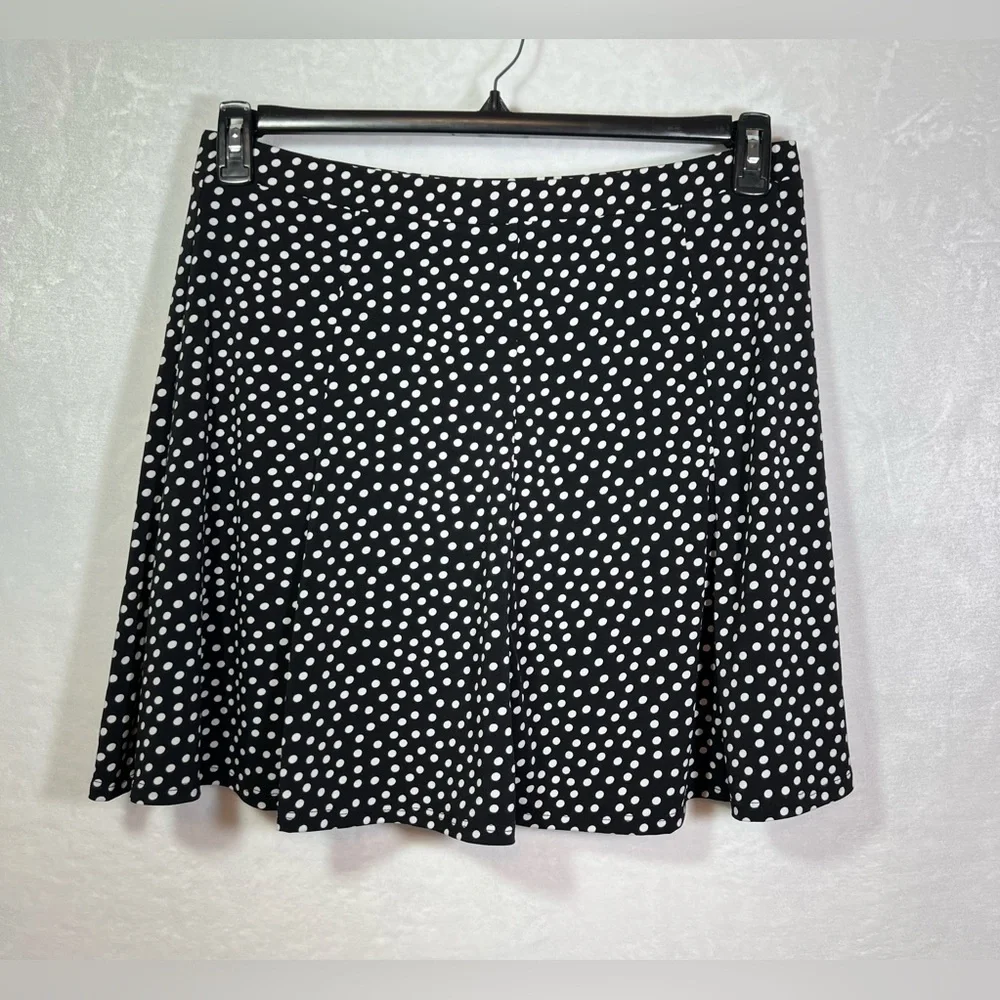 Susan Graver Black and White Polka Dot Skater Skort Women’s Size Large - Picture 8 of 8